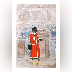 Gucci red wool coat 38